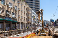 עבודות בניית הרכבת הקלה החדשה בתל אביב 