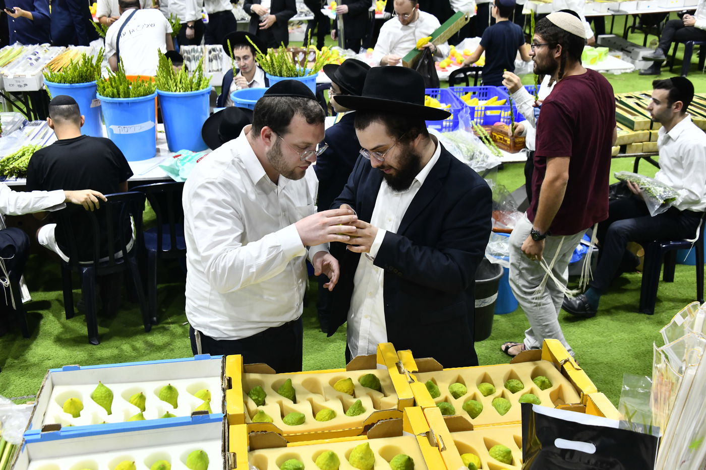 מראות ערב חג הסוכות בבני ברק