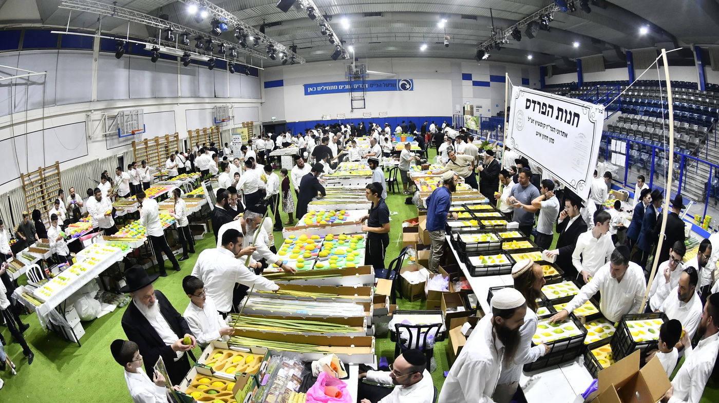 מראות ערב חג הסוכות בבני ברק