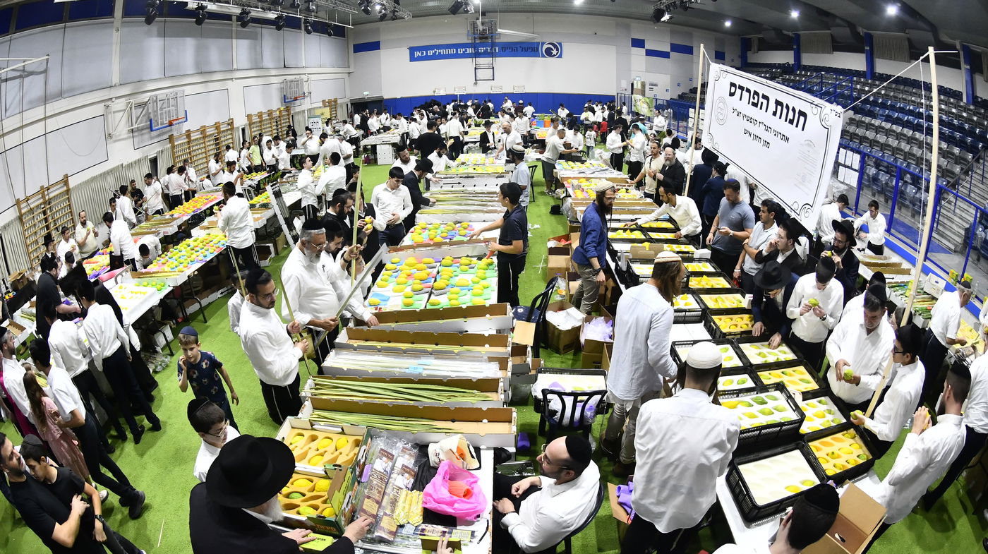 מראות ערב חג הסוכות בבני ברק