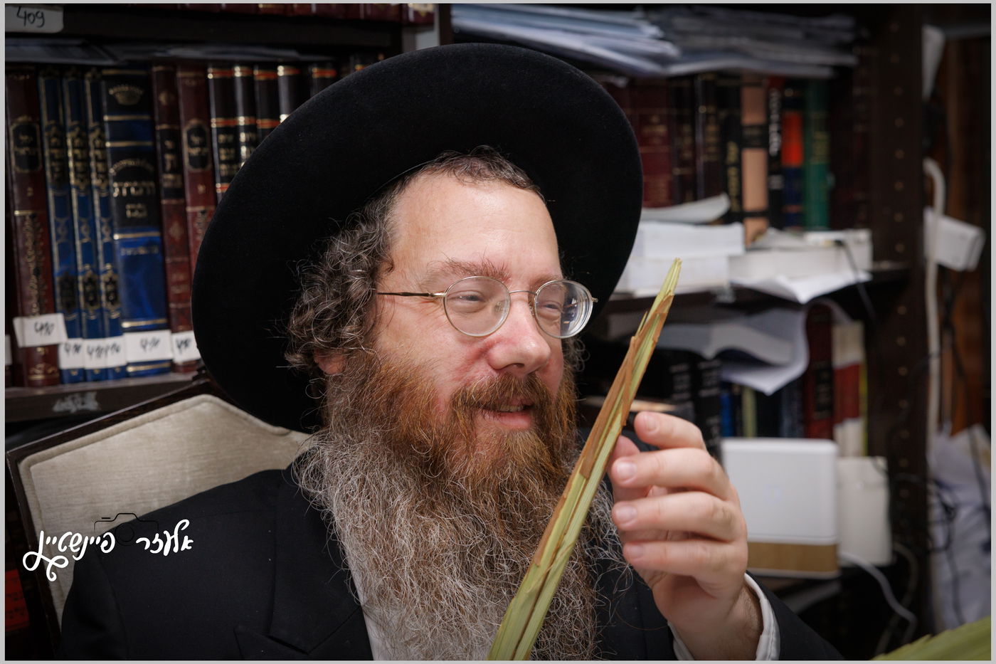 הגאון רבי עמרם פריד בבדיקת לולבים