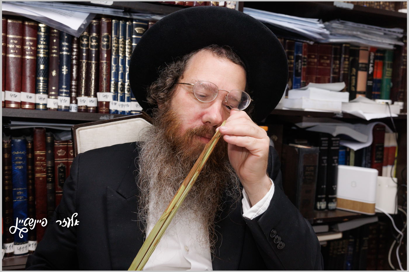 הגאון רבי עמרם פריד בבדיקת לולבים