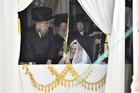 האדמו"ר מויז'ניץ בנענועים בחג הסוכות