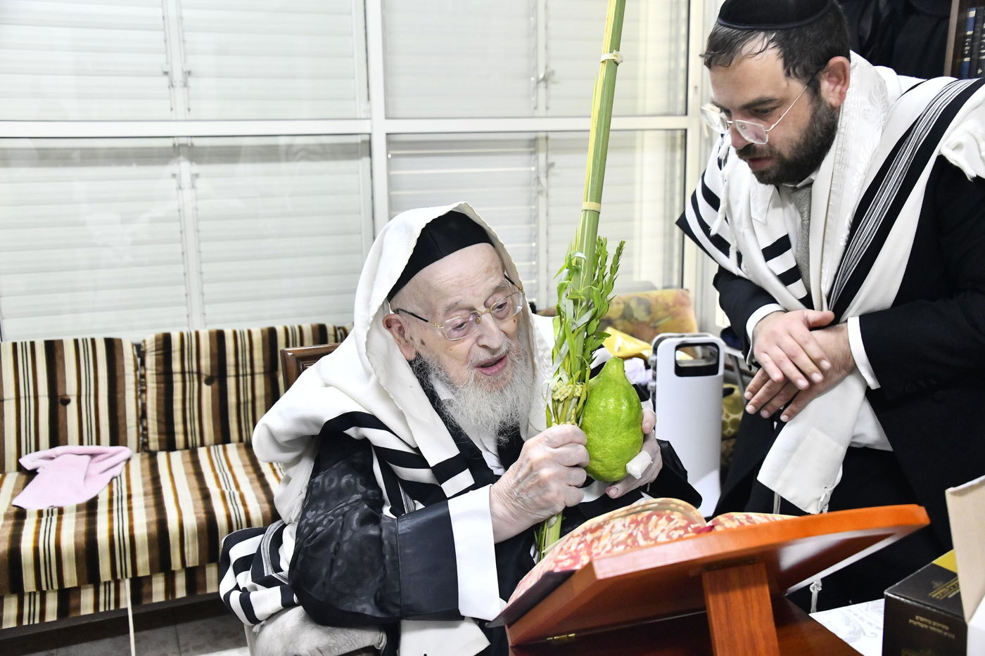 הגאון רבי מאיר צבי ברגמן בנטילת לולב