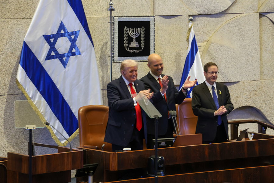 נאומו של נשיא ארה"ב דונלד טראמפ בכנסת - ובקשת החנינה הדרמטית לנתניהו בשידור חי