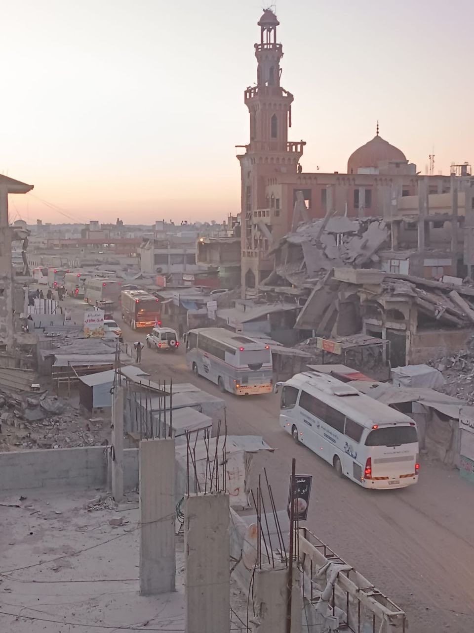 אוטובוסים של הצלב האדום ברצועה