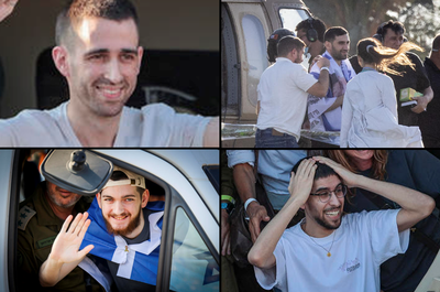 התמונות שלא נרצה לשכוח: 30 רגעים מהגעת החטופים המשוחררים