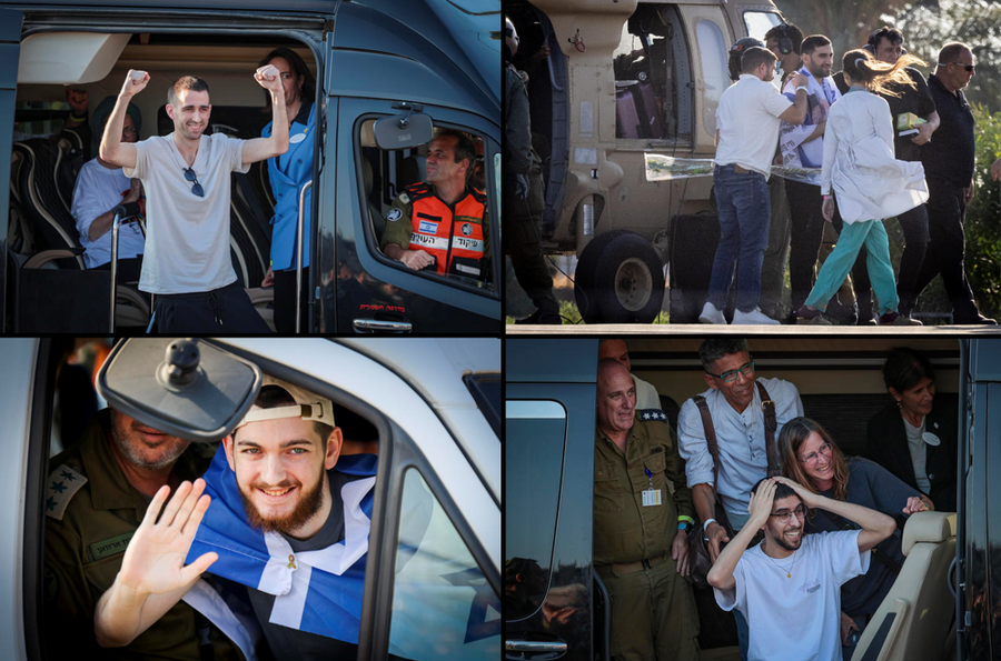 התמונות שלא נרצה לשכוח: 30 רגעים מהגעת החטופים המשוחררים