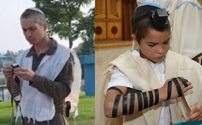 הילד המתוק הניח תפילין במקום שאביו הקדוש הציל חיים כרופא | תיעוד קורע לב