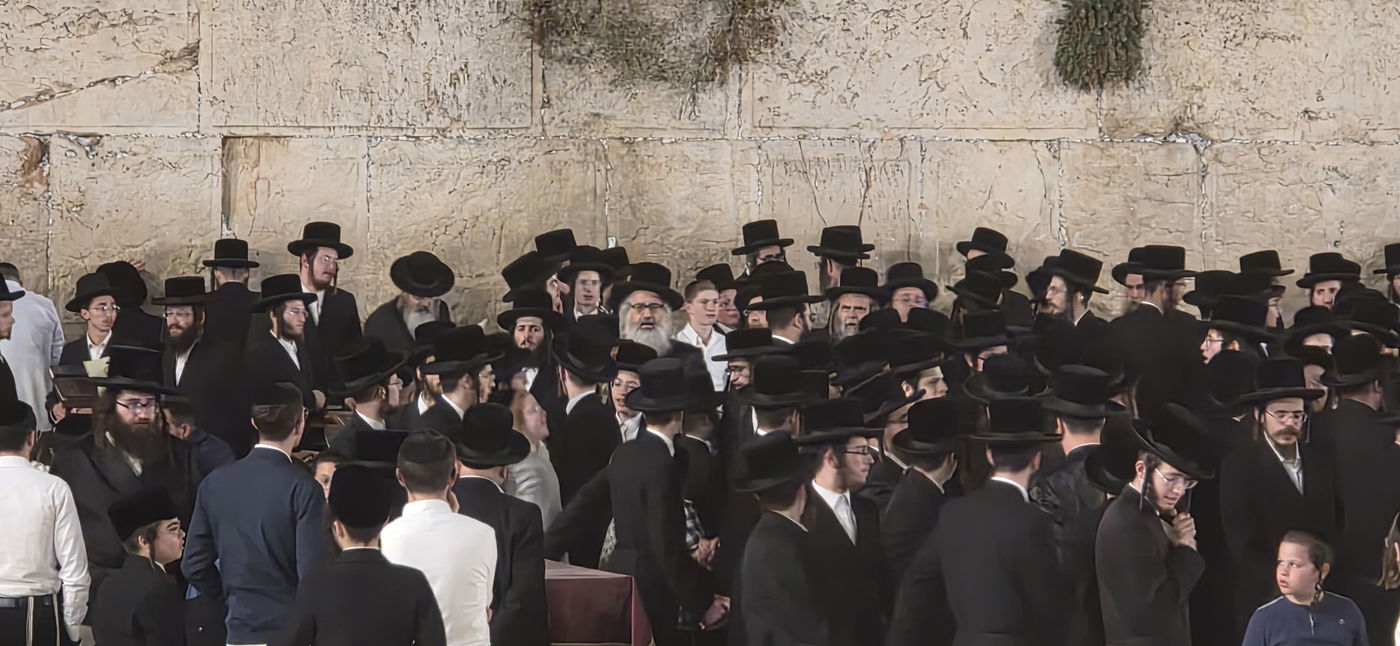 האדמו"ר מויז'ניץ בית שמש בכותל המערבי