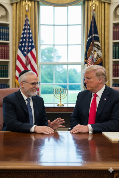 הרב משה האואר עם נשיא ארה"ב דונלד טראמפ