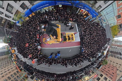 עצרת הרבבות נגד גזירת הגיוס במנהטן