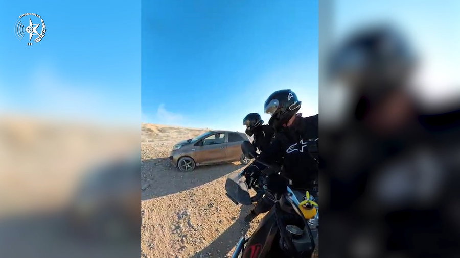 תיעוד המרדף ממצלמות קסדת אופנועני יחידת יואב