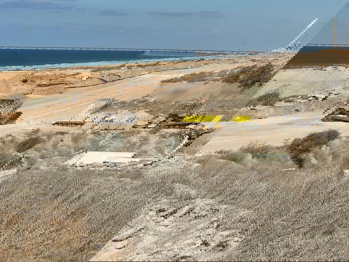 כוחות צה"ל מסמנים את הקו הצהוב ברצועת עזה