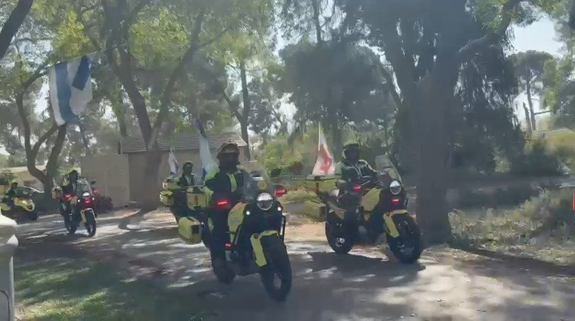 שיירת האופנועים במסע הלוויתו של רונן אנגל