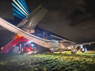 המטוס לאחר נחיתת החירום