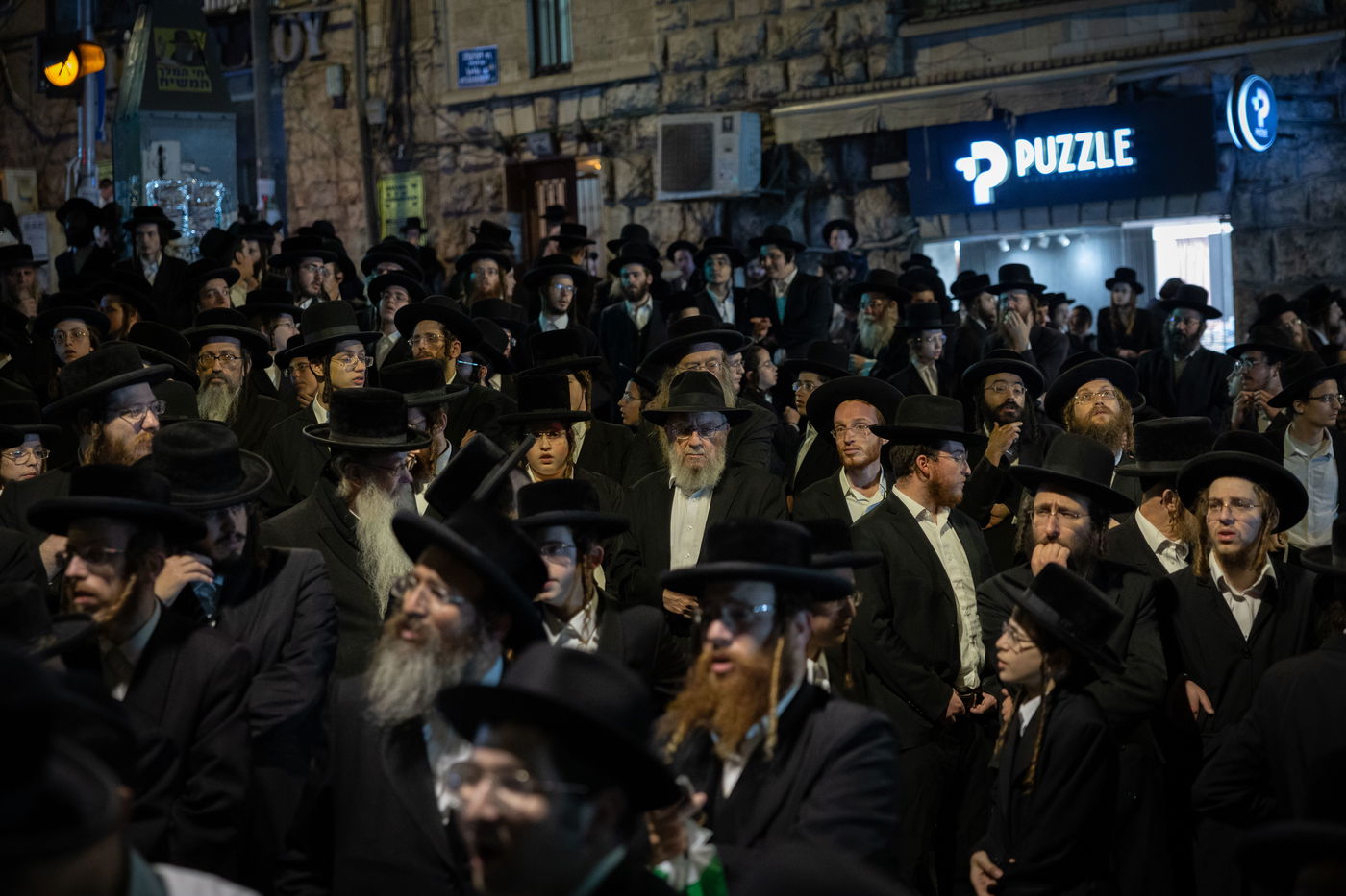 מחאה נגד גזירת הגיוס בראשות האדמו"ר ממשכנות הרועים