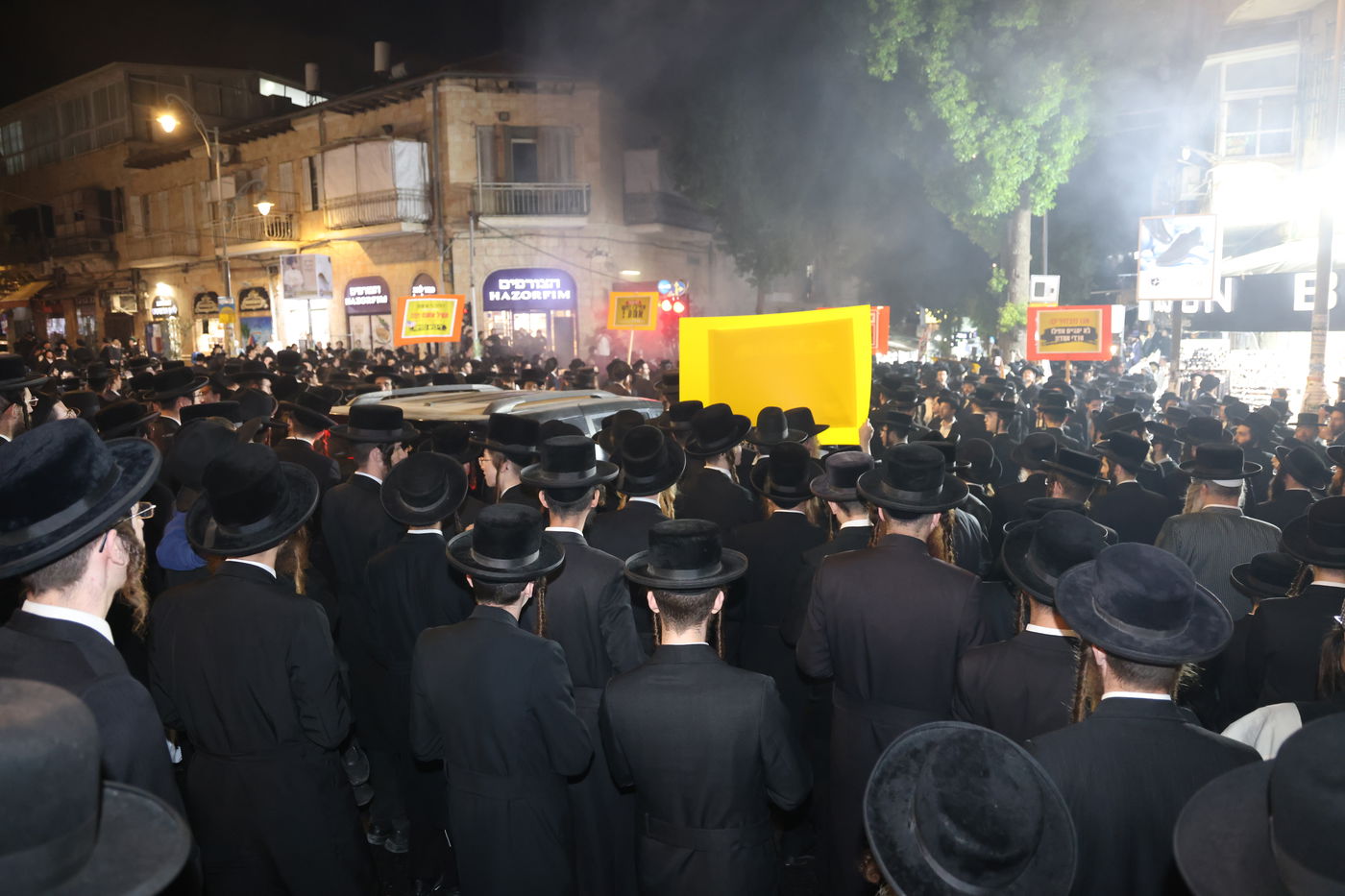 מחאה נגד גזירת הגיוס בראשות האדמו"ר ממשכנות הרועים