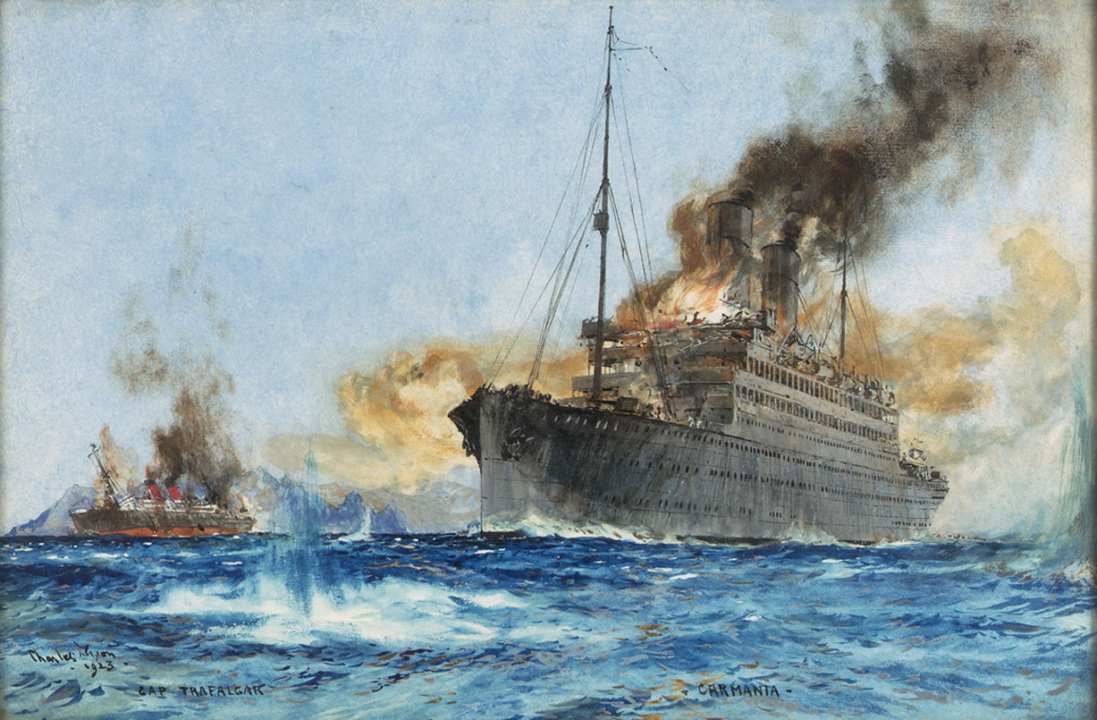 קרמניה" מטביעה את ה"קאפ טרפלגר" מול חופי האי טרינידד בדרום האוקיינוס האטלנטי, 14 בספטמבר 1914 (1923)