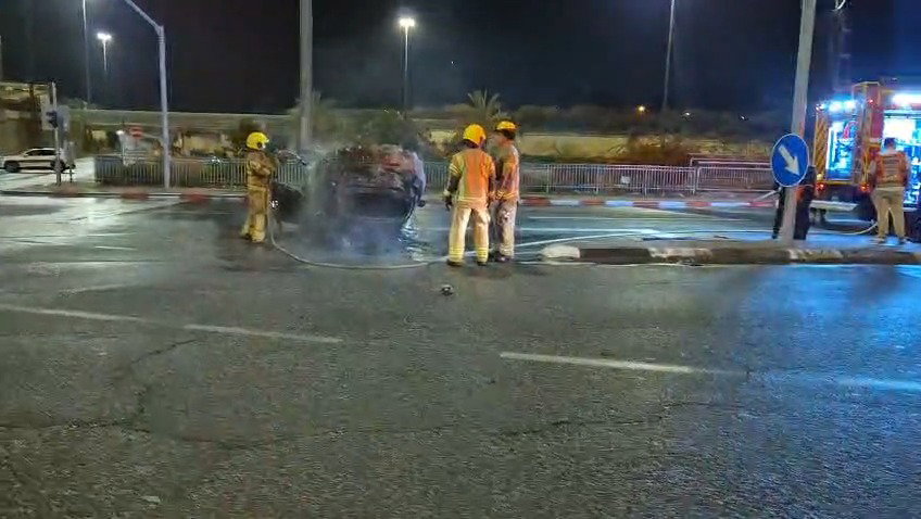 זירת התהפכות הרכב