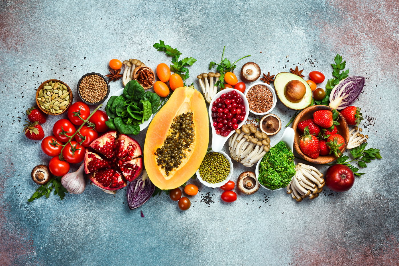 דיאטה המבוססת על פירות ירקות ואגוזים