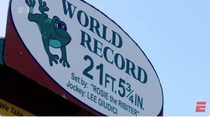 שלט המכריז על השיא העולמי עד כה בתחרות