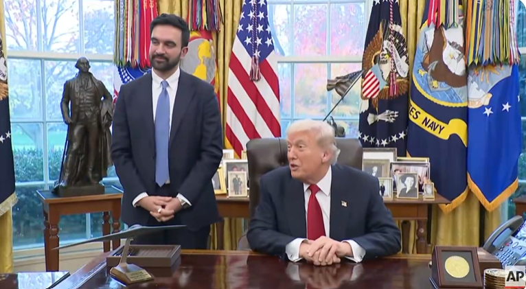 טראמפ וממדאני בבית הלבן