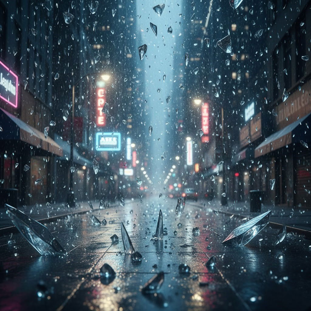 הדמיה לגשם מזכוכית 