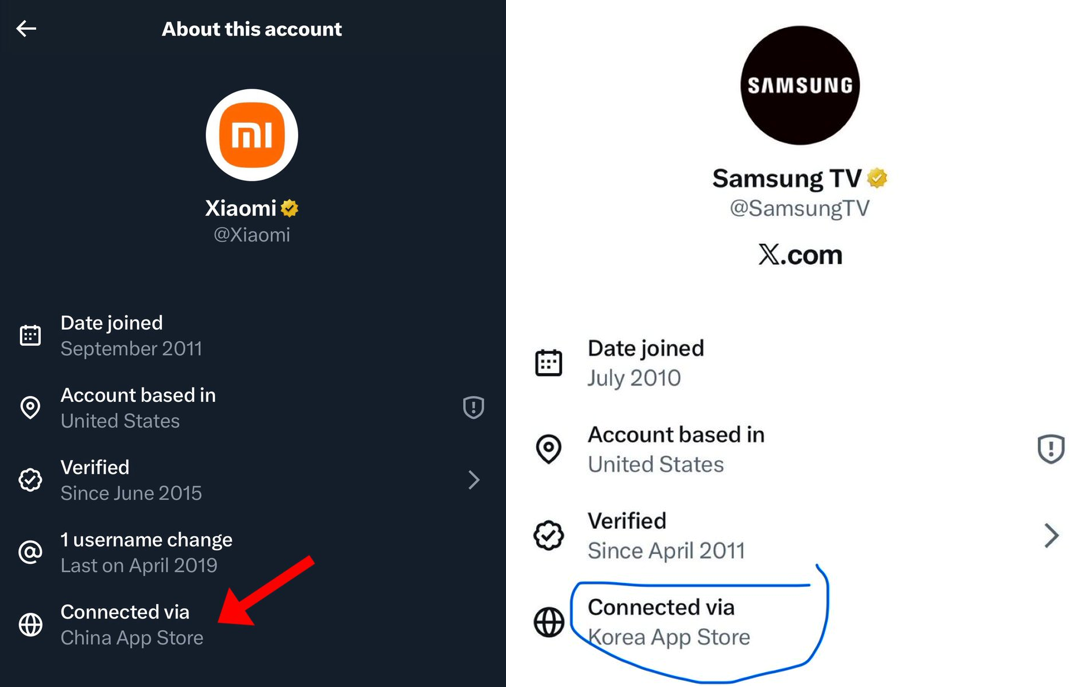 החשבונות הרשמיים של שיאומי וסמסונג נפתחו ממכשיר של אפל..