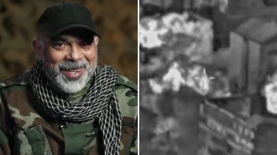 משמאל רמטכ"ל חיזבאללה טבטבאי, מימין התקיפה במהלכה חוסל