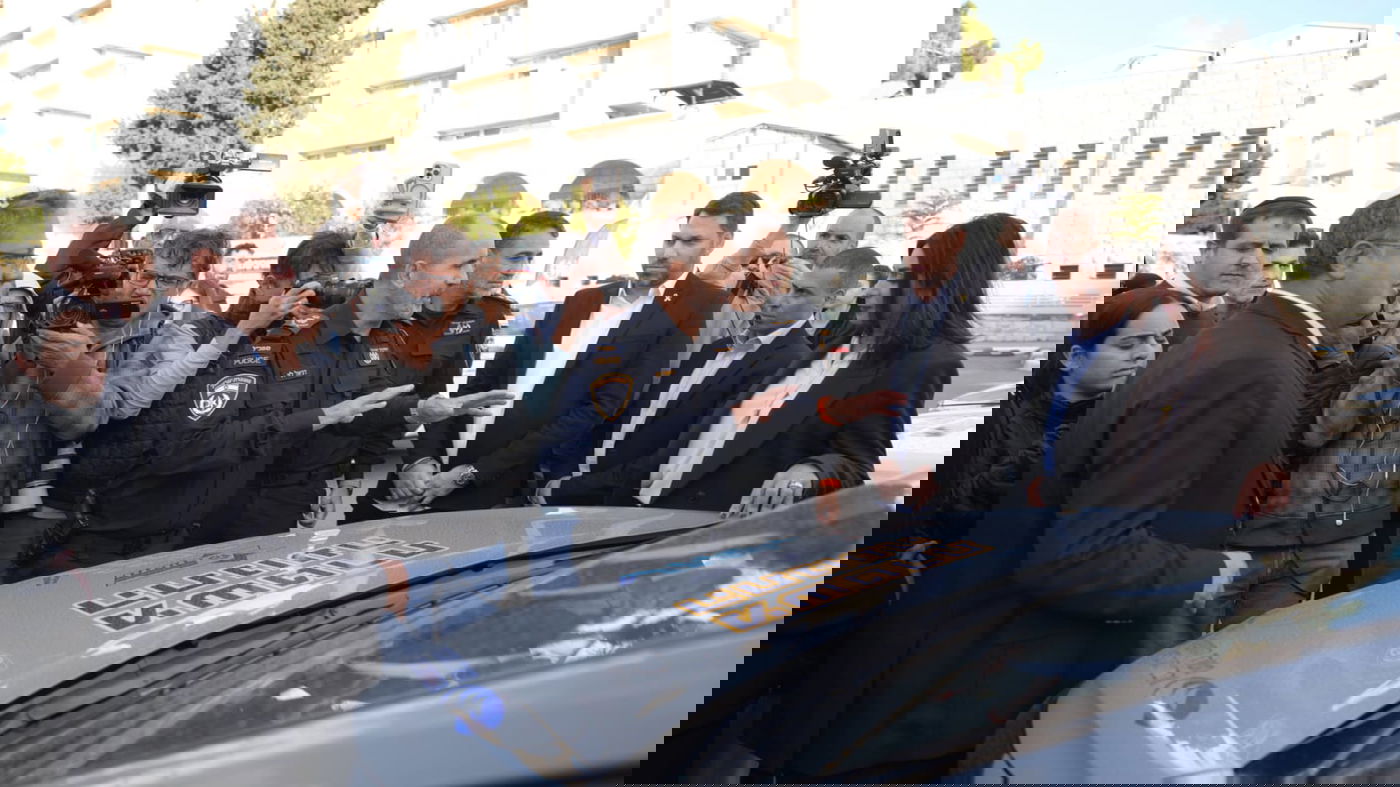 המפכ"ל עם שרת התחבורה והשר לביטחון לאומי