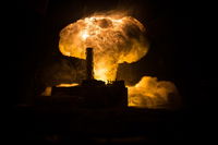 ציור המתאר את הפיצוץ בצ'רנוביל