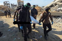 חילוץ הגופה בבית לאהיה, הבוקר