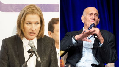 אולמרט מימין, ליבני משמאל