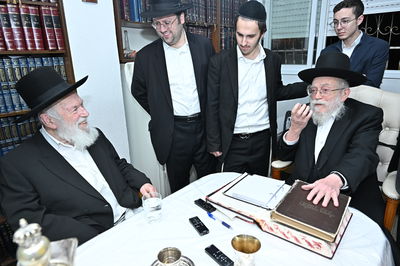 הגר"י זילברשטיין בביקור אצל גיסו הגאון רבי בנימין דוד אלישיב 