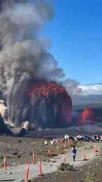 מול צופים נדהמים: הר הגעש התפרץ - ו"בלע" את המצלמה שתיעדה הכל