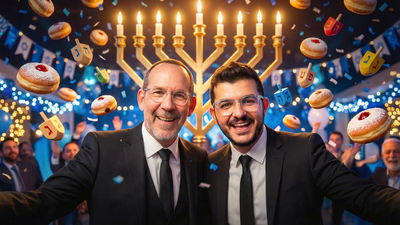 ישי אבן חיים וישי לפידות ב"מסיבת חנוכה"