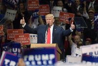 הנשיא טראמפ בעצרת בחירות. אילוסטרציה