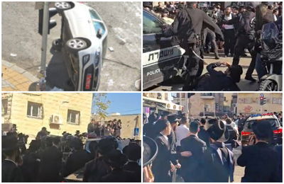 מהומת ענק בירושלים: המשטרה משליכה רימוני הלם לעבר חרדים | שוטרים נפצעו, מפגינים נעצרו