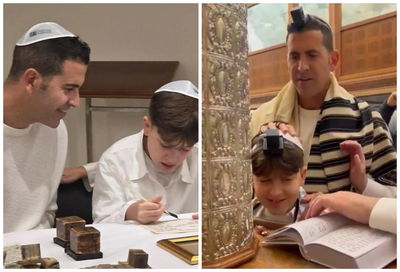 תיעוד מרגש: השף המפורסם ורעייתו הידוענית חגגו בר מצווה לבנם בכותל