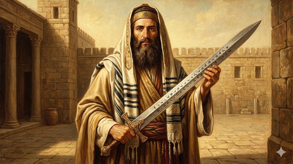 כך נראתה החרב (הדמיה ע"פ כתבי היד)