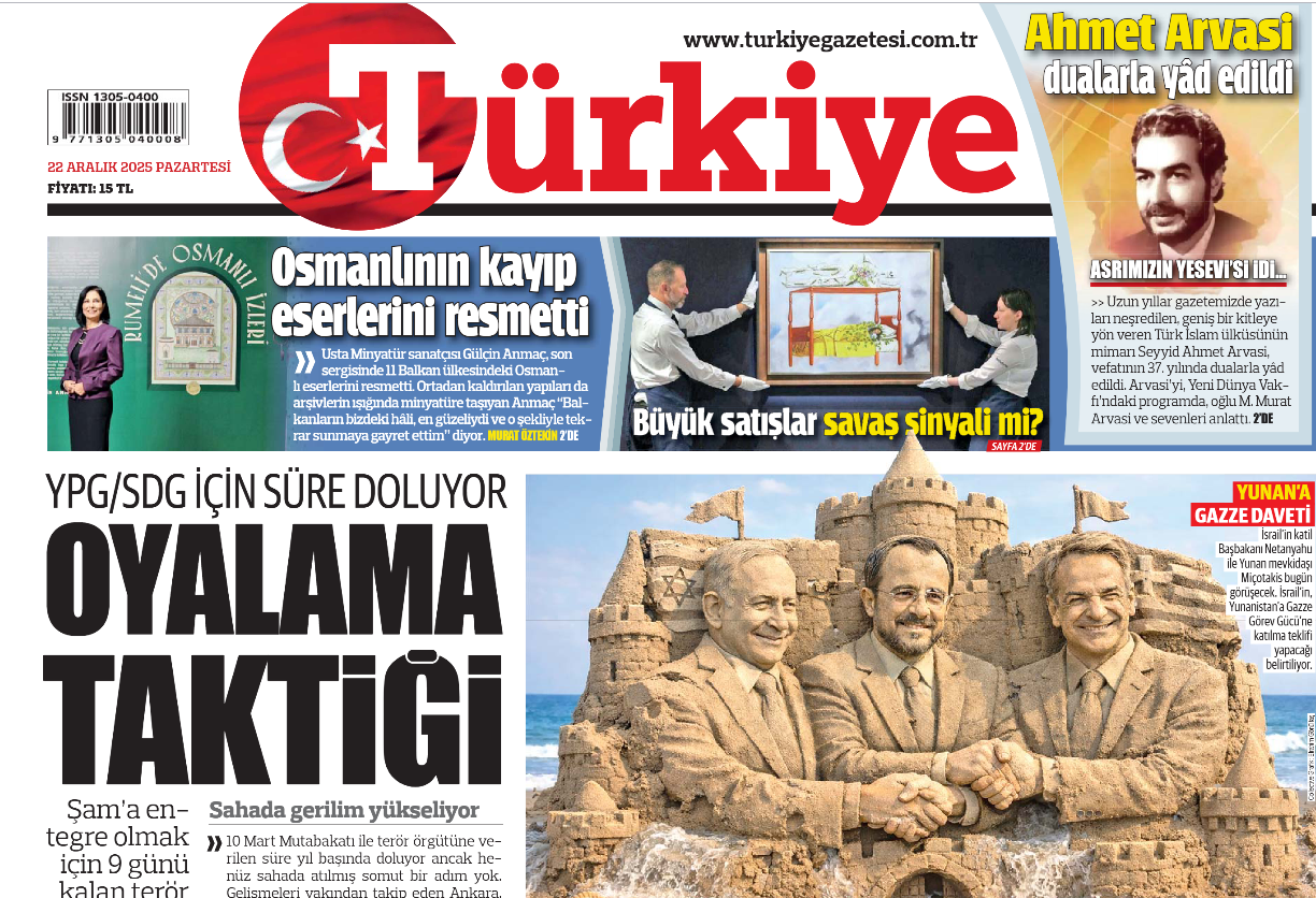 טירת החול - התמונה הלעגנית בעיתון הטורקי