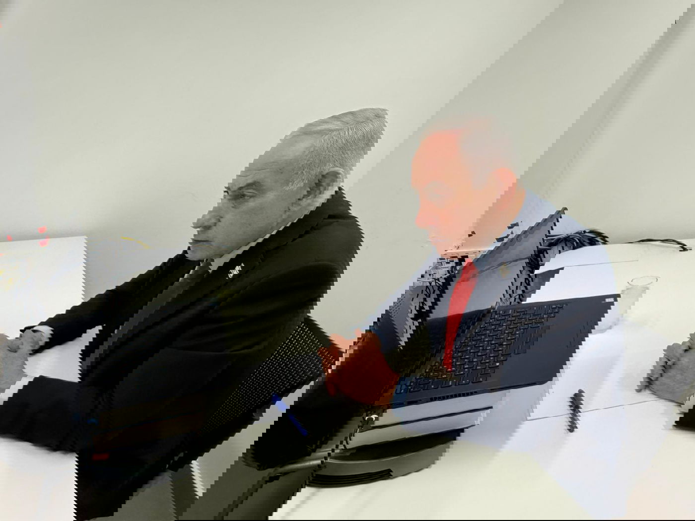 נתניהו בשיחת זום היום מבית המשפט