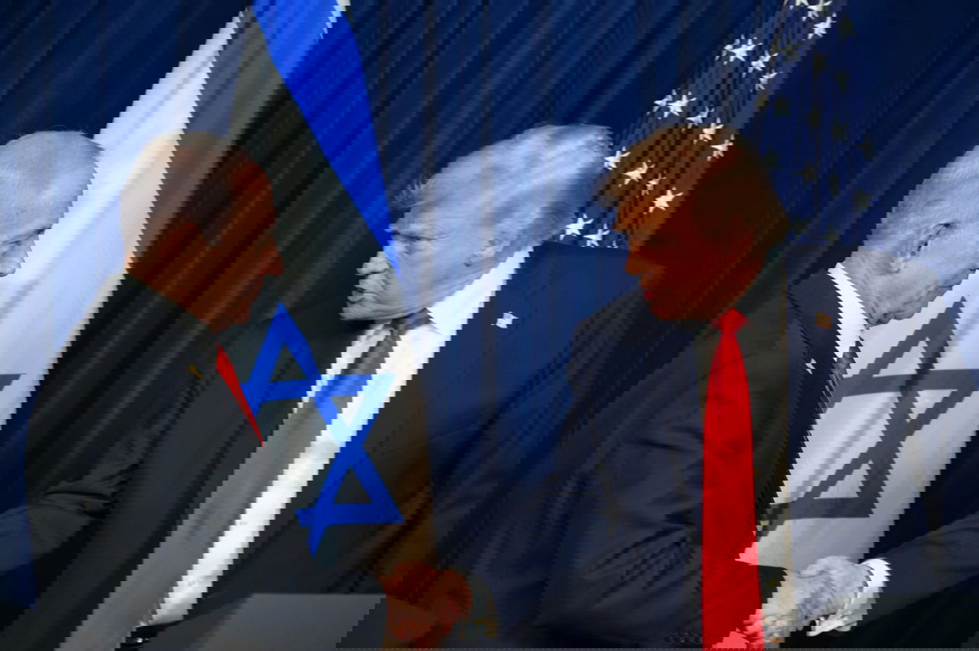 נתניהו טראמפ במהלך המפגש, השבוע