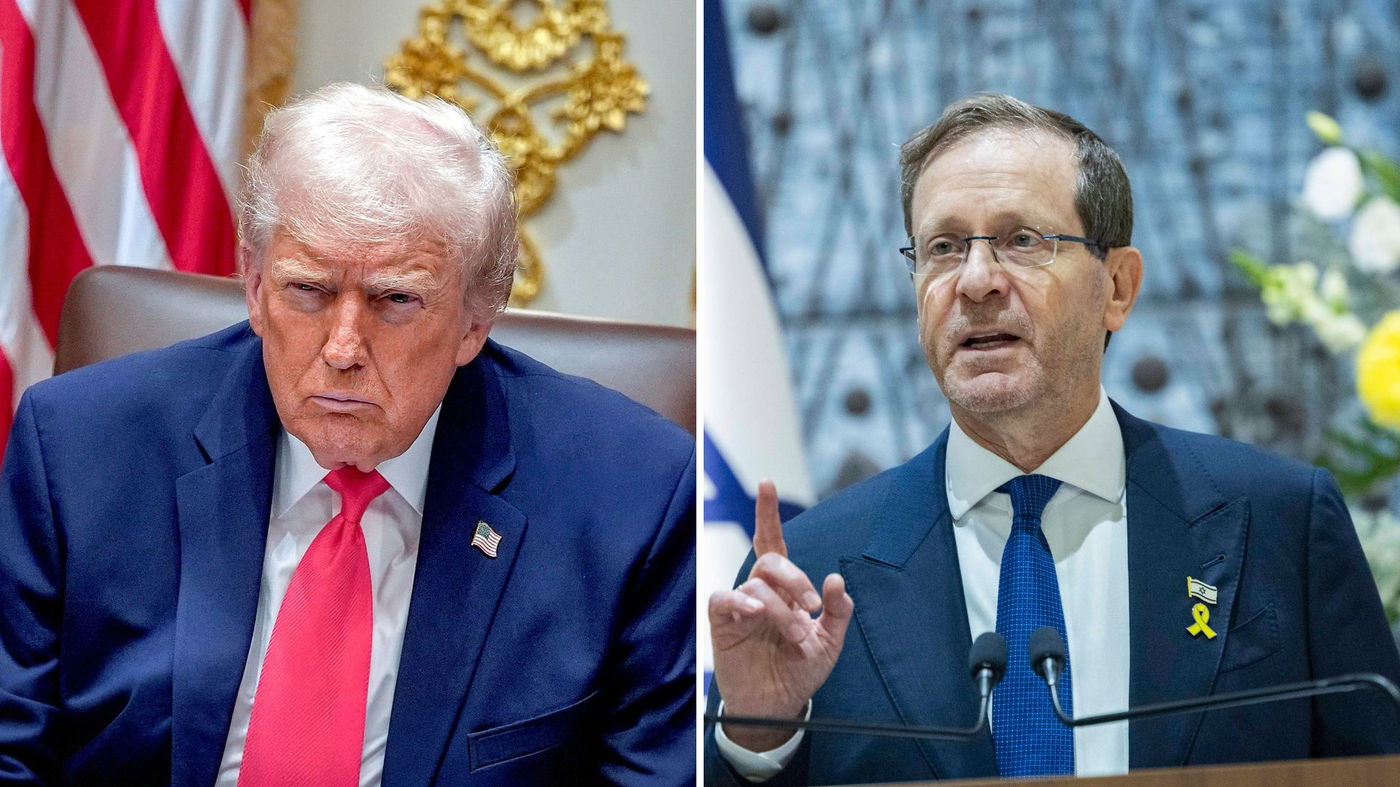 הרצוג מימין, טראמפ משמאל