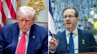 הרצוג מימין, טראמפ משמאל