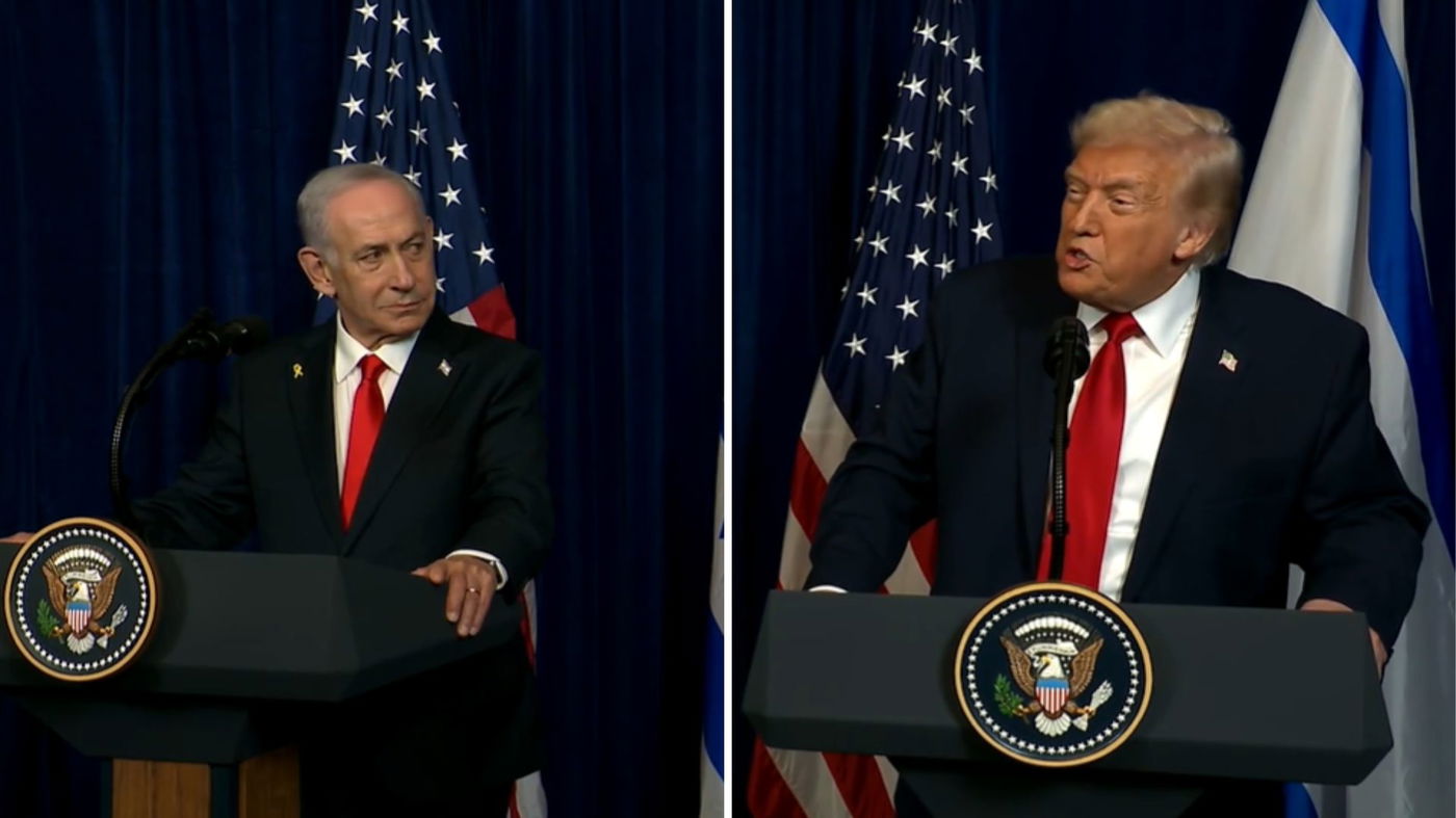 טראמפ ונתניהו במסיבת העיתונאים