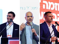 ידין ענתבי - מנכל הבנק, כפיר רמז - מנהל אגף עסקים, ישראל דקלבוים - מנהל מגזר חרדי