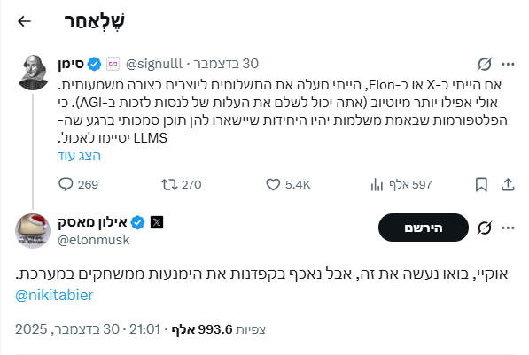 בואו נעשה את זה - הציוץ של מאסק שעורר סערה