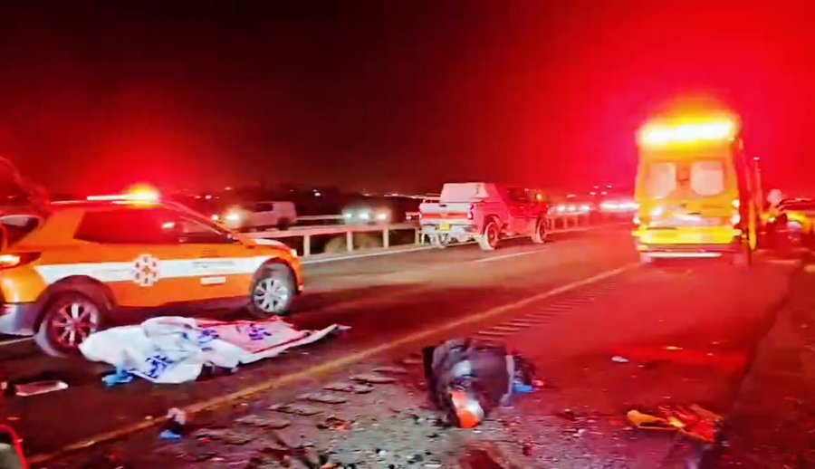 זירת התאונה הקשה בה נהרג השופט שגיא